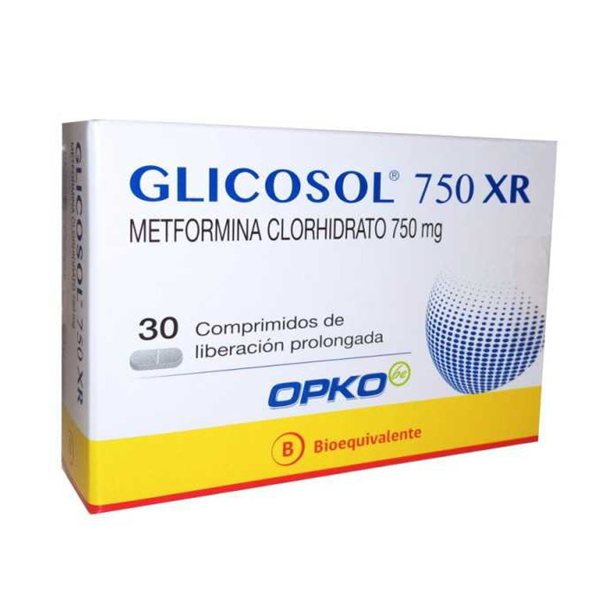 Glicosol XR Comprimidos Recubiertos de Liberación Prolongada 750mg