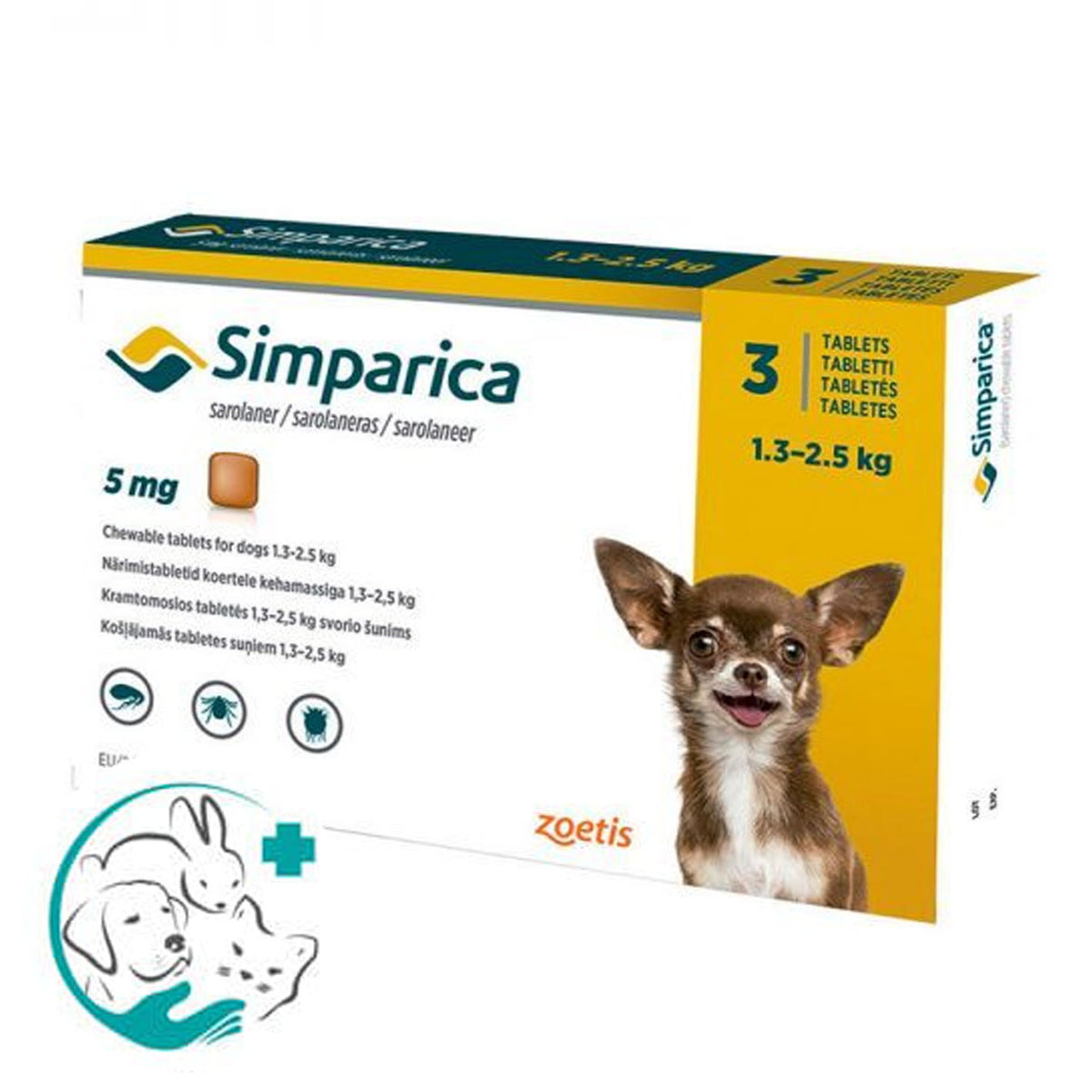 Simparica Antiparasitario para Perros 5mg